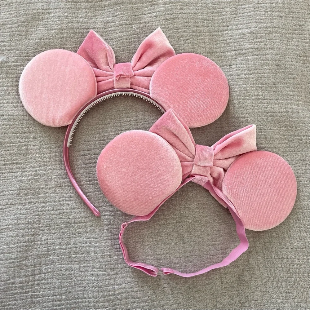 Little Ears Boutique Pink Velvet Mommy & Me Mickey Ears